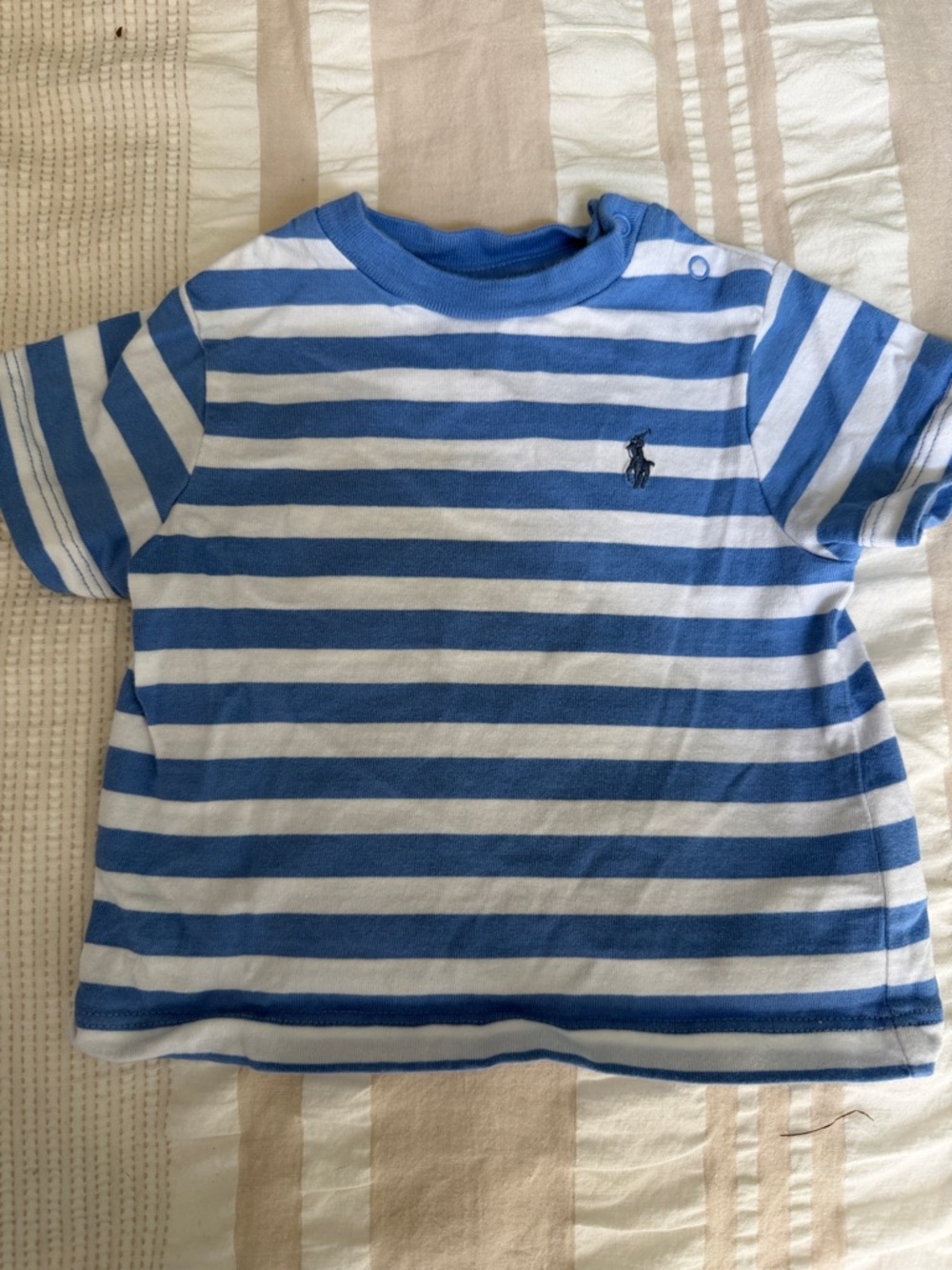 Ralph Lauren Blue & White Striped Short-Sleeve Tee